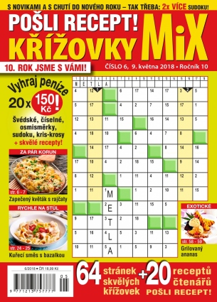 Pošli recept Křížovky MiX 6/2018