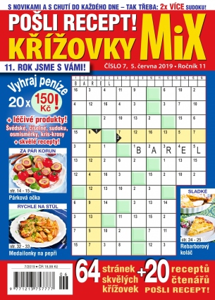 Pošli recept Křížovky MiX 7/2019